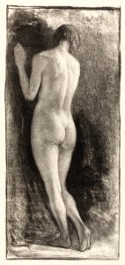 Naked woman showing bottom in sensual position, vintage nude illustration. Staande naakte vrouw (1929) by Simon Moulijn. Original from The Rijksmuseum. Digitally enhanced by rawpixel.. Free illustration for personal and commercial use.