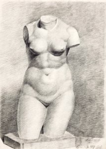 Nude Sketch. Gips van antiek beeld van vrouwelijk torso (1827) by Johannes Tavenraat. Original from The Rijksmuseum. Digitally enhanced by rawpixel.. Free illustration for personal and commercial use.