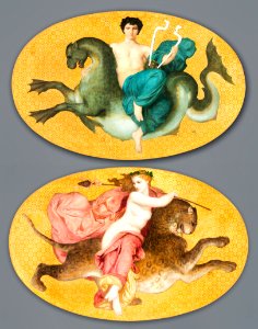 Arion on a Sea Horse and Bacchante on a Panther (pair) (1885) by William Adolphe Bouguereau. Original from The Cleveland Museum of Art. Digitally enhanced by rawpixel.