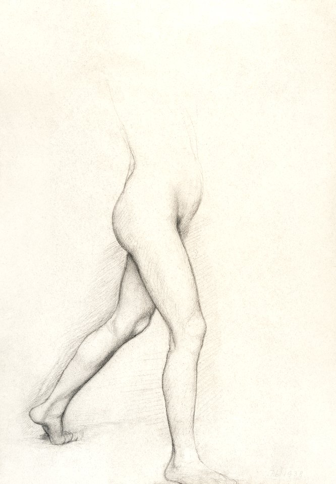 Study of a Girl's Legs for the painting "Young Spartans" (ca. 1860–1862) drawing in high resolution by Edgar Degas. Original from The MET Museum. Digitally enhanced by rawpixel.