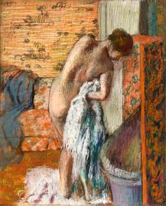 Naked lady. Après le bain (Femme s'essuyant) (ca. 1886) painting in high resolution by Edgar Degas. Original from The Getty. Digitally enhanced by rawpixel.. Free illustration for personal and commercial use.