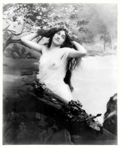 Young woman modeling: nude with garland of flowers (1903) by Fitz W. Guerin. Original from The Library of Congress. Digitally enhanced by rawpixel.. Free illustration for personal and commercial use.