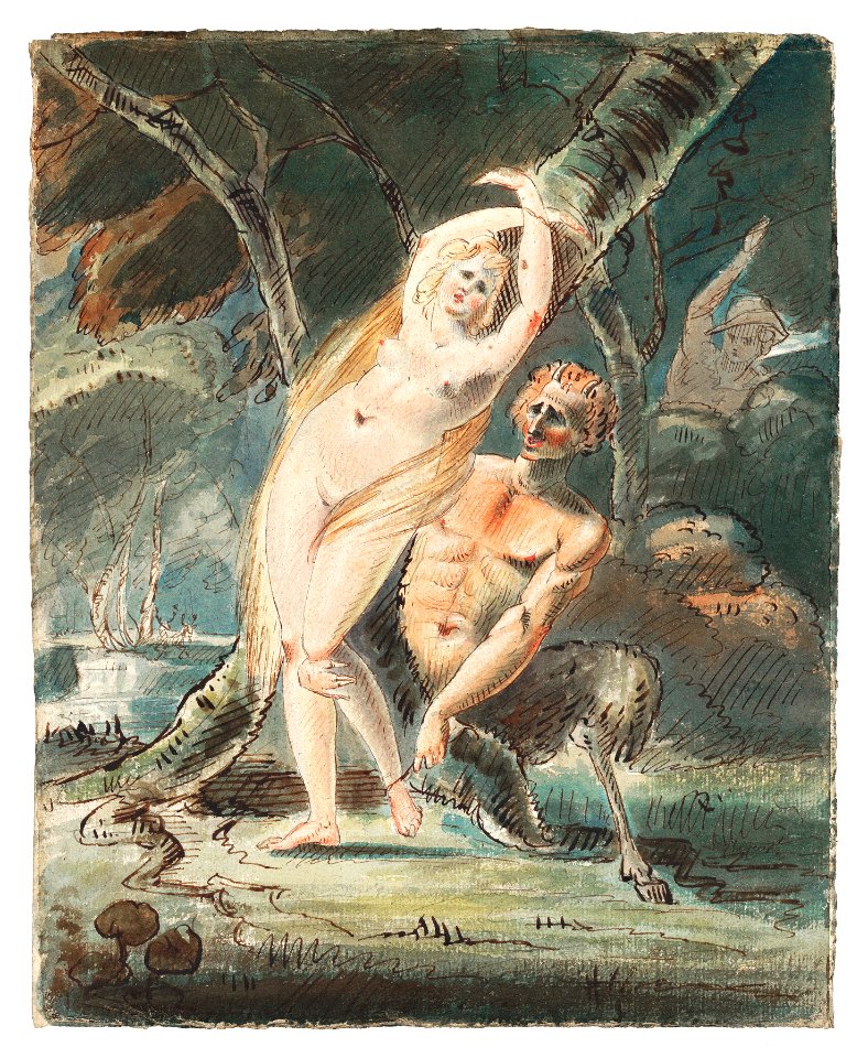 Sensual nude illustration, Amymone with a Lecherous Satyr (1770–1780) by William Hamilton. Original from The MET Museum. Digitally enhanced by rawpixel.