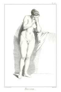 Naked woman posing sensually, vintage erotic art. Design: Figure from Encyclopédi (1762-1777) by A. J. Defehrt. Original from The Art Institute of Chicago. Digitally enhanced by rawpixel.. Free illustration for personal and commercial use.