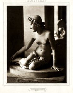 Naked woman sculpture, Musée du Louvre (ca. 1866) by Adolphe Braun. Original from The Getty. Digitally enhanced by rawpixel.. Free illustration for personal and commercial use.