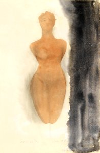 Naked woman showing her breasts, vintage nude illustration. Origin of the Greek Vase (1900–1910) by Auguste Rodin. Original from The MET museum. Digitally enhanced by rawpixel.