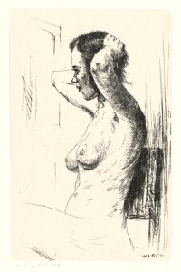 Naked woman showing her breasts, vintage nude illustration. Zittende, naakte vrouw (1933) by Willem Adrianus Grondhout. Original from The Rijksmuseum. Digitally enhanced by rawpixel.. Free illustration for personal and commercial use.