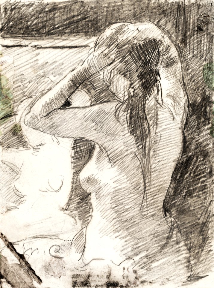 The Coiffure (1891) by Mary Cassatt. Original portrait painting from The National Gallery of Art. Digitally enhanced by rawpixel.