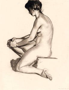 Naked woman posing sensually, vintage erotic art. Nude Woman by George Wesley Bellows, American. Original from Yale University Art Gallery. Digitally enhanced by rawpixel.