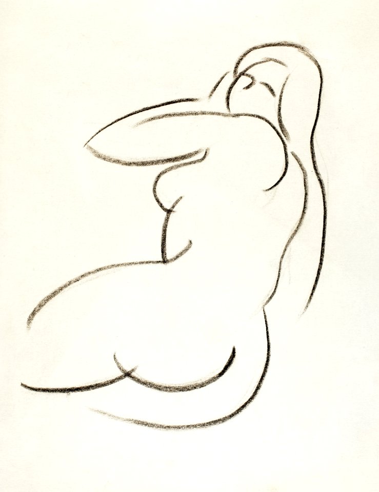 Woman showing off naked bum, vintage nude illustration. Nude Woman by Carl Newman. Original from The Smithsonian. Digitally enhanced by rawpixel.