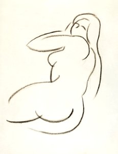 Woman showing off naked bum, vintage nude illustration. Nude Woman by Carl Newman. Original from The Smithsonian. Digitally enhanced by rawpixel.