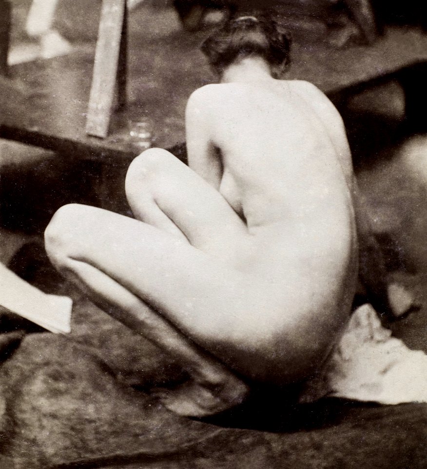 Study of a nude female model, seen from the back (ca. 1900–1914). Original from The Rijksmuseum. Digitally enhanced by rawpixel.