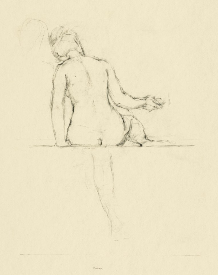 Naked lady vintage portrait (1896) by Kenyon Cox. Original from Library of Congress. Digitally enhanced by rawpixel.