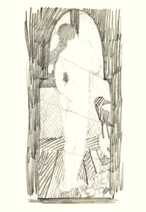 Achterzijde van een staande naakte vrouw (1906–1945) by Reijer Stolk. Original from The Rijksmuseum. Digitally enhanced by rawpixel.