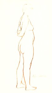 Vintage erotic nude art of a naked woman. Nude by Solon H. Borglum. Original from The Smithsonian. Digitally enhanced by rawpixel.