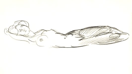 Naked woman showing her breasts, vintage nude illustration. Reclining Female Nude (1915–1934) by Isaac Israels. Original from The Rijksmuseum. Digitally enhanced by rawpixel.. Free illustration for personal and commercial use.