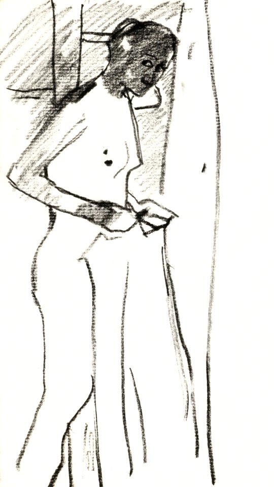 Vintage erotic nude art of a naked woman. Standing Female Nude (1895–1898) by George Hendrik Breitner. Original from The Rijksmuseum. Digitally enhanced by rawpixel.