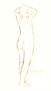 Naked woman showing bottom in sensual position, vintage nude illustration. Nude by Solon H. Borglum. Original from The Smithsonian. Digitally enhanced by rawpixel.. Free illustration for personal and commercial use.