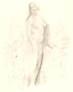 Vintage erotic nude art of a naked woman. Nude by Solon H. Borglum. Original from The Smithsonian. Digitally enhanced by rawpixel.. Free illustration for personal and commercial use.