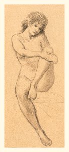 Vintage erotic nude art of a naked woman. Female Nude (1890) by James Wells Champney. Original from The Smithsonian. Digitally enhanced by rawpixel.. Free illustration for personal and commercial use.