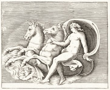 Female Nude with Two Seahorses (1599–1622) by Anonymous. Original from The MET museum. Digitally enhanced by rawpixel.