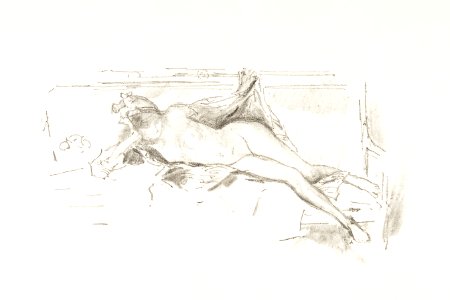 Vintage erotic nude art of a naked woman. Nude Model, Reclining (Nude Model Resting) (1893) by James McNeill Whistler. Original from The MET museum. Digitally enhanced by rawpixel.
