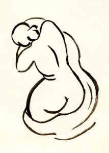 Woman showing off naked bum, vintage nude illustration. Female Nude by Carl Newman. Original from The Smithsonian. Digitally enhanced by rawpixel.. Free illustration for personal and commercial use.