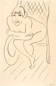 Naked woman posing sensually, vintage erotic art. Nude Seated in a Rocking Chair (1914) by Henri Matisse. Original from The Yale University Art Gallery. Digitally enhanced by rawpixel.
