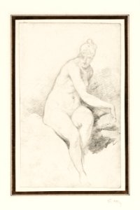 Vintage erotic nude art of a seated nude by William Etty (1787–1849). Original from The Cleveland Museum of Art. Digitally enhanced by rawpixel.