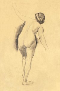 Study of Nude Figure (1900) by Louis Schaettle. Original from The Smithsonian. Digitally enhanced by rawpixel.. Free illustration for personal and commercial use.