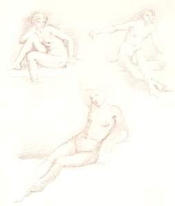 Female Nude: Three Studies of a Seated Girl by Edward Burne-Jones. Original from The Birmingham Museum. Digitally enhanced by rawpixel.. Free illustration for personal and commercial use.