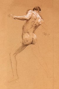 Naked man posing sexually. Standing Male Nude from Behind (1893) by Otto Greiner. Original from The National Gallery of Art. Digitally enhanced by rawpixel.. Free illustration for personal and commercial use.