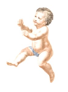 Naked Child by Johan Teyler (1648-1709).. Free illustration for personal and commercial use.
