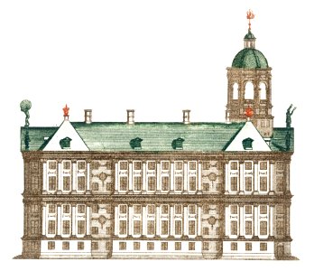 The City Hall in Amsterdam by Johan Teyler (1648 -1709).. Free illustration for personal and commercial use.