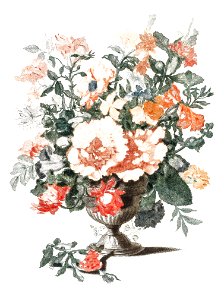Stone Vase with Flowers (1688-1698) by Johan Teyler (1648-1709).. Free illustration for personal and commercial use.