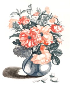 Flowers in a vase (1688-1698) by Johan Teyler (1648-1709).. Free illustration for personal and commercial use.