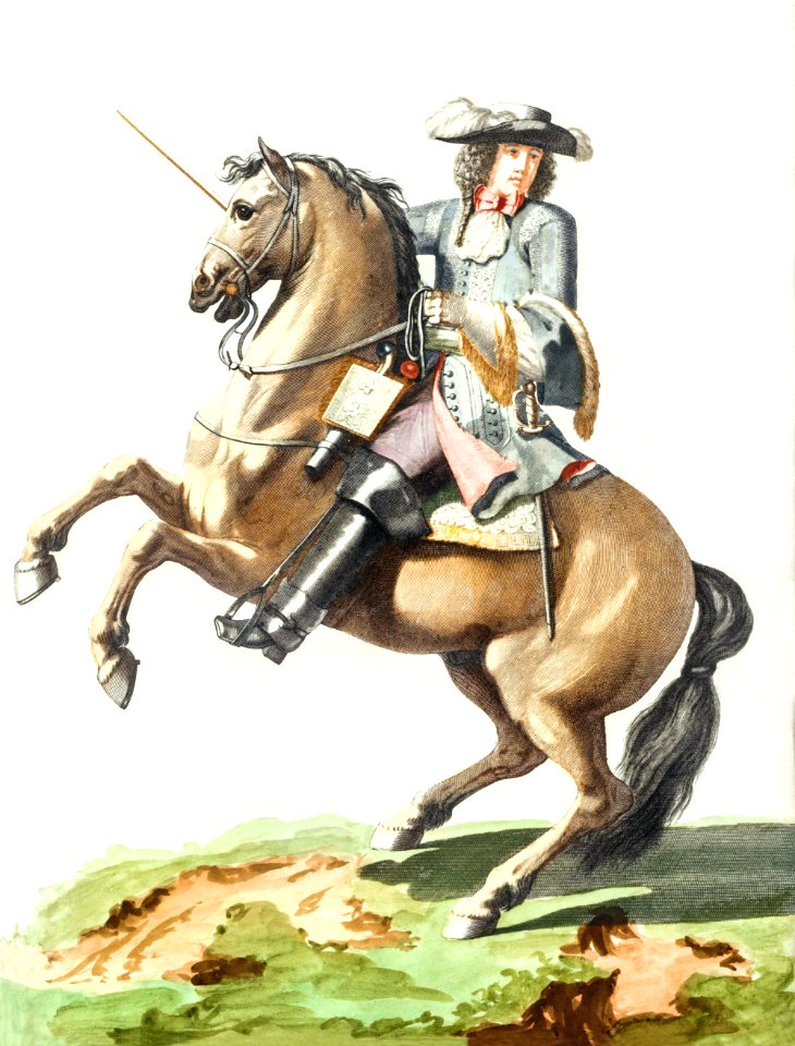 A man riding a horse by Johan Teyler (1648-1709).