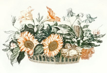 Basket with flowers by Johan Teyler (1648-1709).