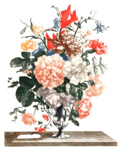 Flowers in a glass vase (1688-1698) by Johan Teyler (1648-1709).. Free illustration for personal and commercial use.