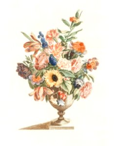 A vase with flowers by Johan Teyler (1648-1709).. Free illustration for personal and commercial use.