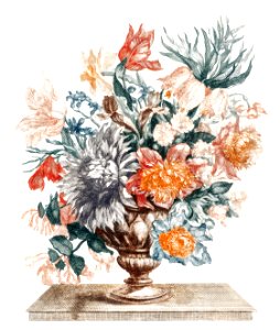 Stone vase with flowers (1688-1698) by Johan Teyler (1648-1709).. Free illustration for personal and commercial use.