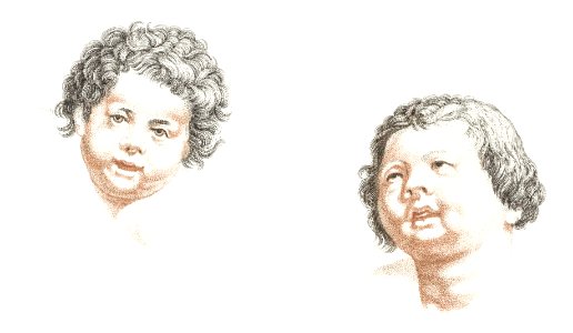 Two children by Johan Teyler (1648 -1709).. Free illustration for personal and commercial use.