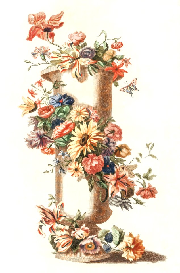 Vase with a floral garland by Johan Teyler (1648-1709).