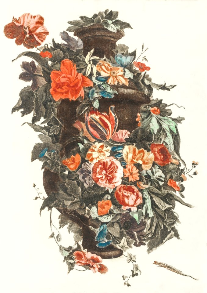 Vase with a floral garland by Johan Teyler (1648-1709).
