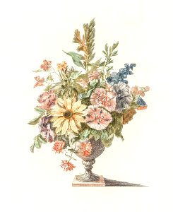 A vase with flowers by Johan Teyler (1648-1709).. Free illustration for personal and commercial use.