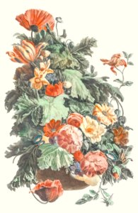 Vase with a floral garland by Johan Teyler (1648-1709).. Free illustration for personal and commercial use.