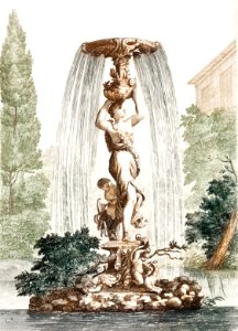 Fountain with Venus and Amor (1688-1698) by Johan Teyler (1648-1709).. Free illustration for personal and commercial use.
