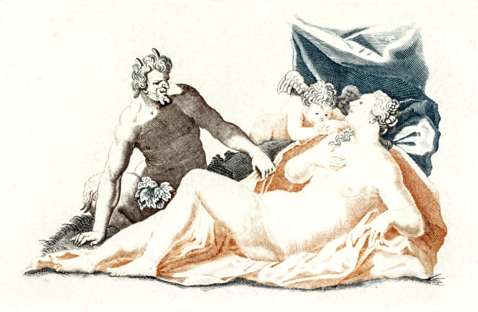 Venus spied by a satyr by Johan Teyler (1648-1709).