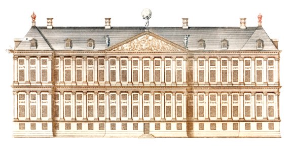 The City Hall in Amsterdam by an anonymous maker (1696-1706).. Free illustration for personal and commercial use.