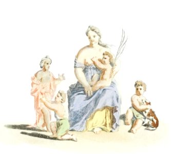 Woman and children by Johan Teyler (1648-1709).. Free illustration for personal and commercial use.